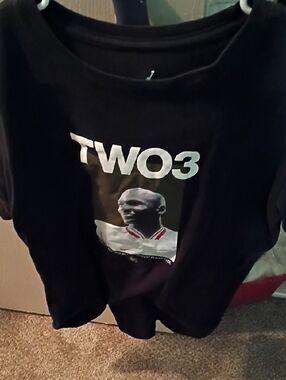 TWO3 Graphic Black T-Shirt with Player Print